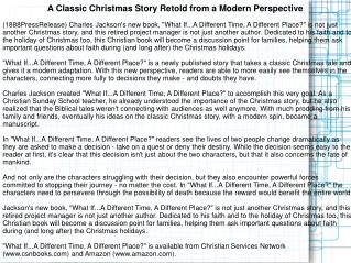 A Classic Christmas Story Retold from a Modern Perspective