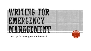 Writing for Emergency Management