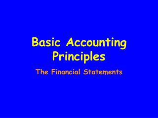 Basic Accounting Principles