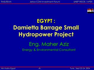 EGYPT : Damietta Barrage Small Hydropower Project