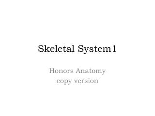 Skeletal System1