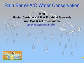 Rain Barrel-A/C Water Conservation