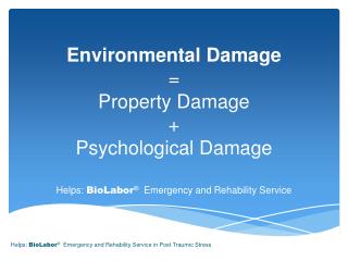 Environmental Damage = Property Damage + Psychological Damage