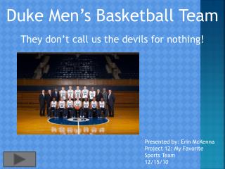 Duke Men’s Basketball Team