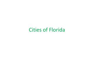 Cities of Florida