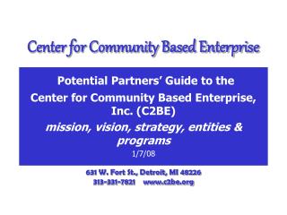 Center for Community Based Enterprise