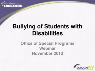 Bullying of Students with Disabilities
