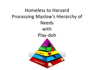 Homeless to Harvard Processing Maslow’s Hierarchy of Needs with Play-doh