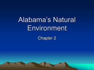 Alabama’s Natural Environment
