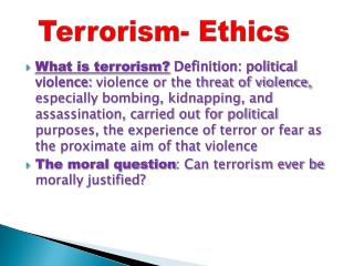 Terrorism- Ethics