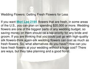 Getting Fresh Flowers for Less