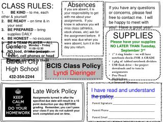 BCIS Class Policy