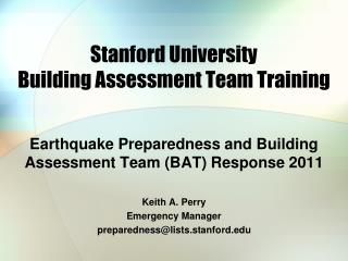 Stanford University Building Assessment Team Training