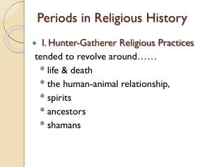 Periods in Religious History