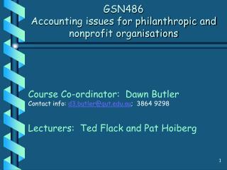 GSN486 Accounting issues for philanthropic and nonprofit organisations