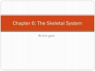 Chapter 6: The Skeletal System