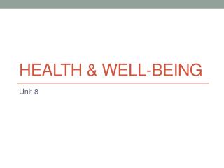 Health & well-being