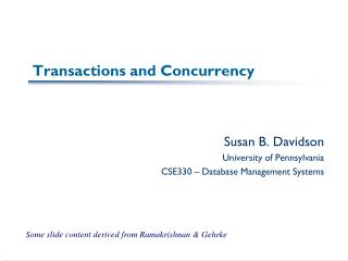 Transactions and Concurrency
