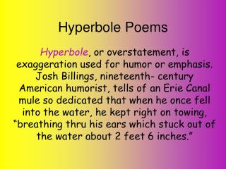 PPT  Hyperbole Poems PowerPoint Presentation, free download  ID2082672