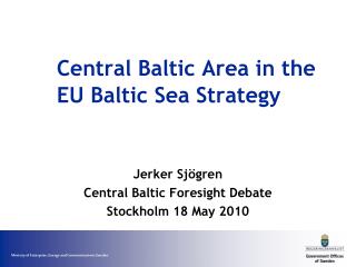 Central Baltic Area in the EU Baltic Sea Strategy