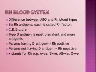 Rh blood system