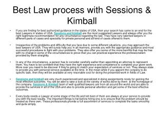 Best Law process with Sessions & Kimball