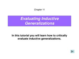 Evaluating Inductive Generalizations