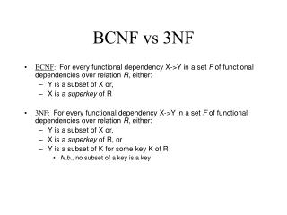 BCNF vs 3NF