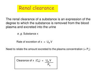 Renal clearance
