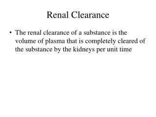 Renal Clearance