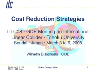 TILC08 · GDE Meeting on International Linear Collider · Tohoku University