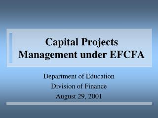 Capital Projects Management under EFCFA