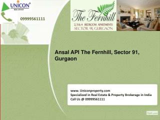 Ansal API The Fernhill - Book Apartment at 09999561111