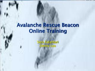 Avalanche Rescue Beacon Online Training Sara Kalantari Denny Lau