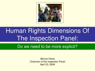 Human Rights Dimensions Of The Inspection Panel: