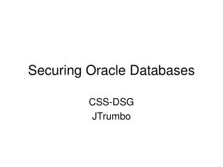 Securing Oracle Databases