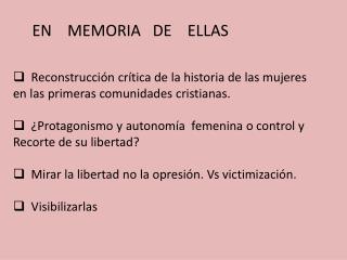 EN MEMORIA DE ELLAS