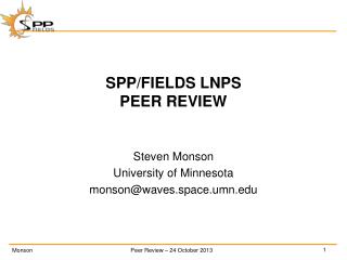 SPP/FIELDS LNPS PEER REVIEW
