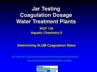 Jar Testing Coagulation Dosage Water Treatment Plants