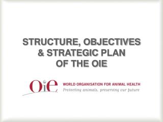 STRUCTURE, OBJECTIVES & STRATEGIC PLAN OF THE OIE