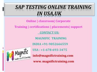 Sap TESTING Online Training IN USA,UK