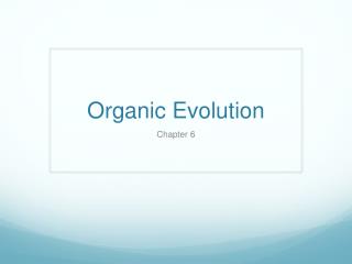 Organic Evolution