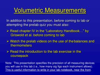 Volumetric Measurements