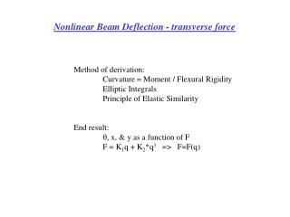 Nonlinear Beam Deflection - transverse force
