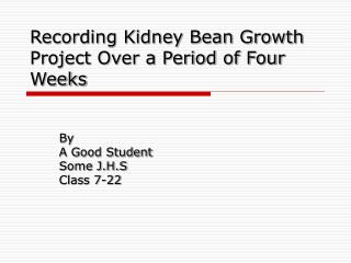 Recording Kidney Bean Growth Project Over a Period of Four Weeks