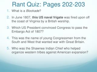 Rant Quiz: Pages 202-203