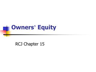 Owners ’ Equity