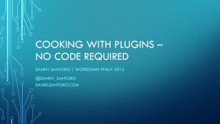 Cooking with Plugins – No Code Required