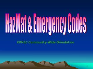 HazMat & Emergency Codes