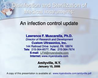 Disinfection and Sterilization of Medical Instruments: